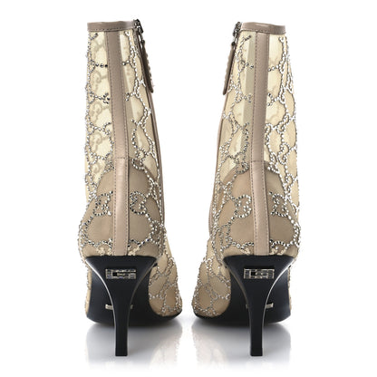 Gucci Tela Retino Kid Scamosciato Crystal GG Monogram Square Demi Boot 38.5 Light Powder Skin Rose 6 of 13
