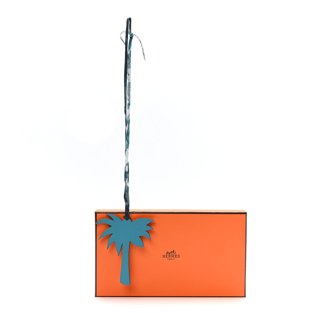 Hermes Swift Palm Tree Bag Charm Bleu Izmir 4 of 4