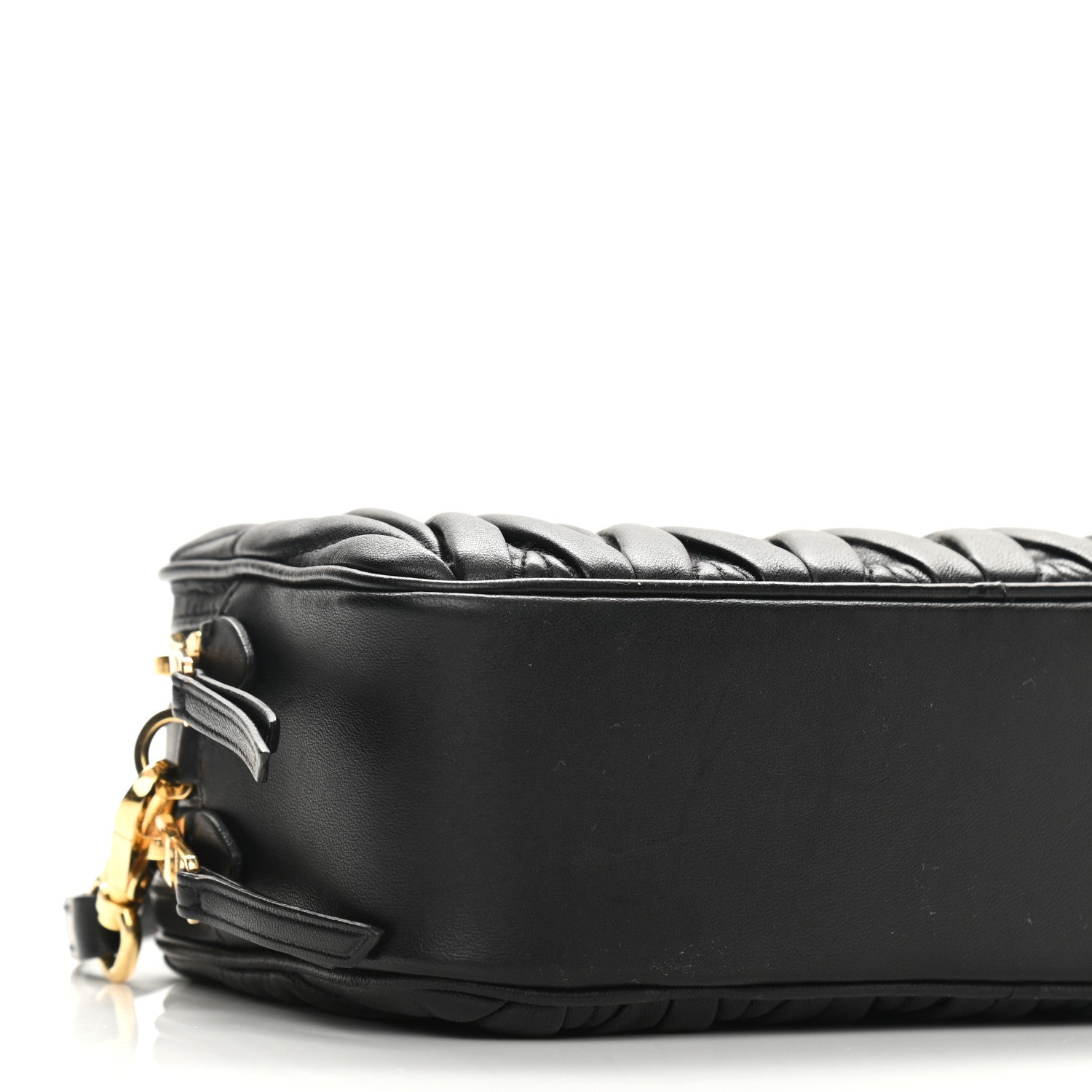 Miu Miu Nappa Matelasse Double Zip Pochette Clutch Black 9 of 10