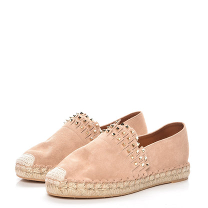 Valentino Garavani Suede Rockstud Fringed Espadrilles 40 Blush 3 of 9