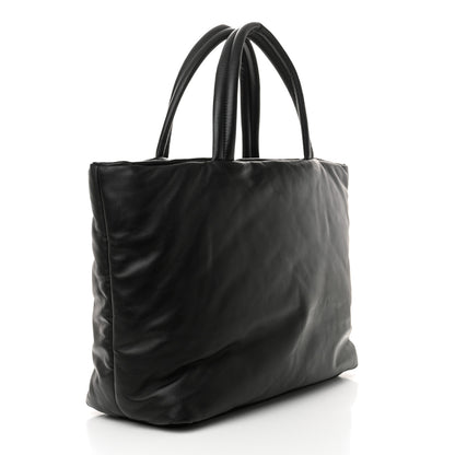 Saint Laurent Lambskin Wide Puffer Tote Black 2 of 10
