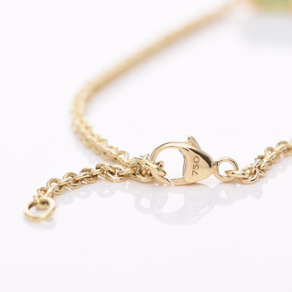 David Yurman 18K Yellow Gold Diamond Chrysoprase 8mm Chatelaine Bracelet 5 of 7