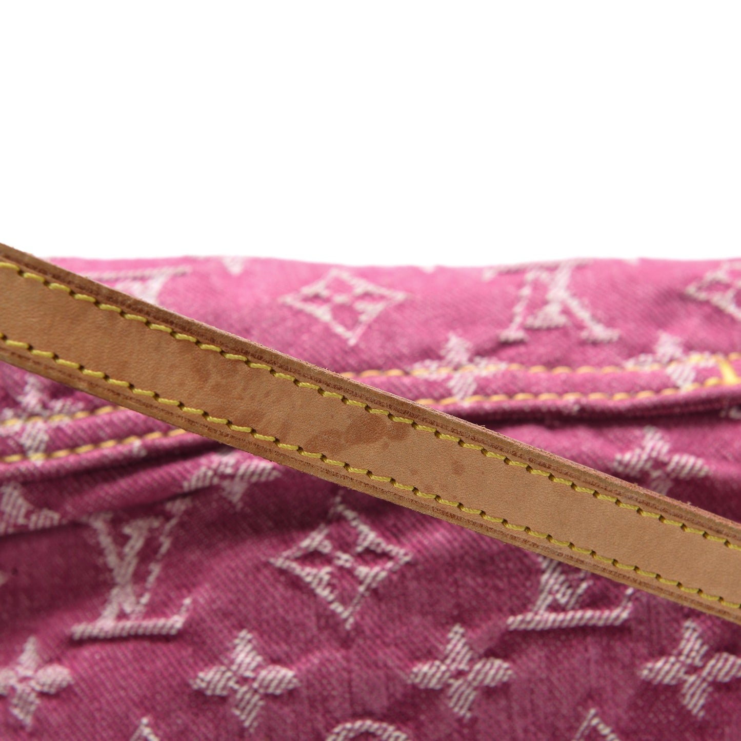 Monogram Denim Mini Pleaty Fuchsia
