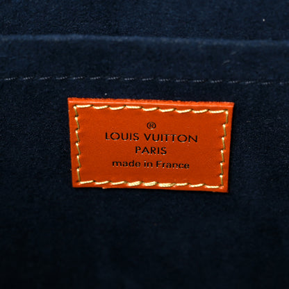 Louis Vuitton Calfskin Reverse Monogram Valisette PM Navy Caramel 6 of 11
