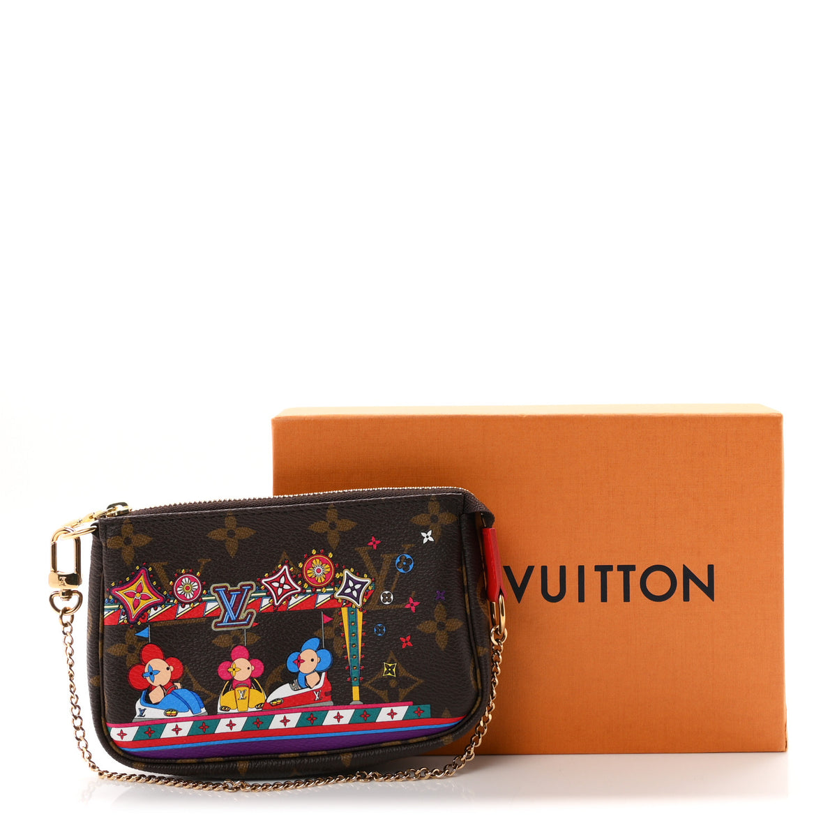 Monogram 2020 Christmas Animation Bumper Cars Mini Pochette Accessories Coquelicot
