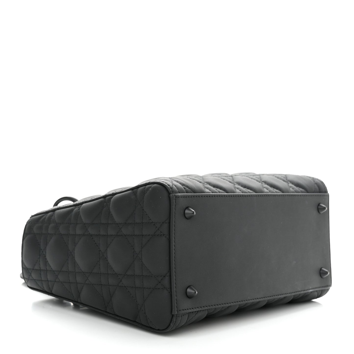 Ultra Matte Calfskin Cannage Medium Lady Dior Black