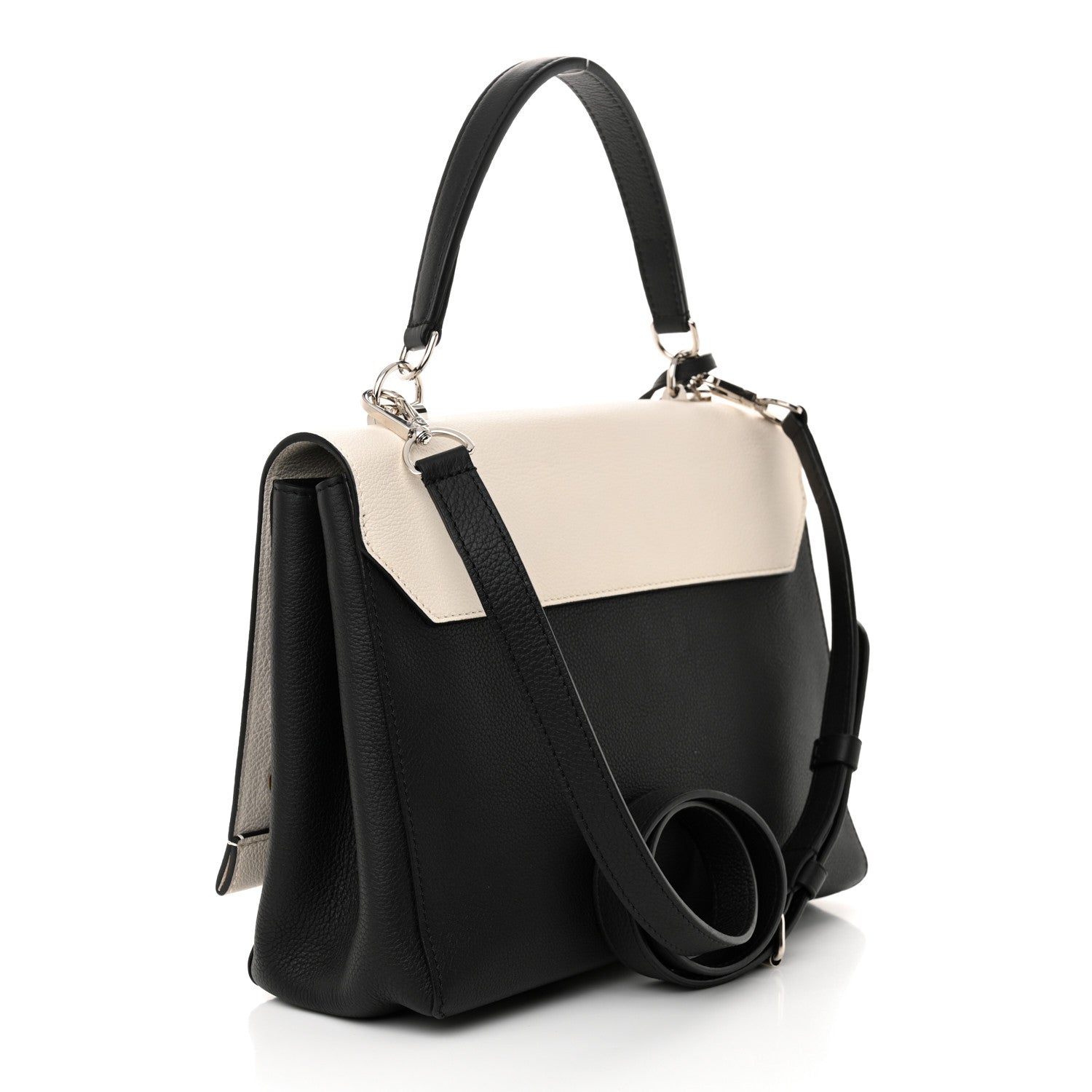 Louis Vuitton Calfskin Mechanical Flowers Lockme II Black White 3 of 10