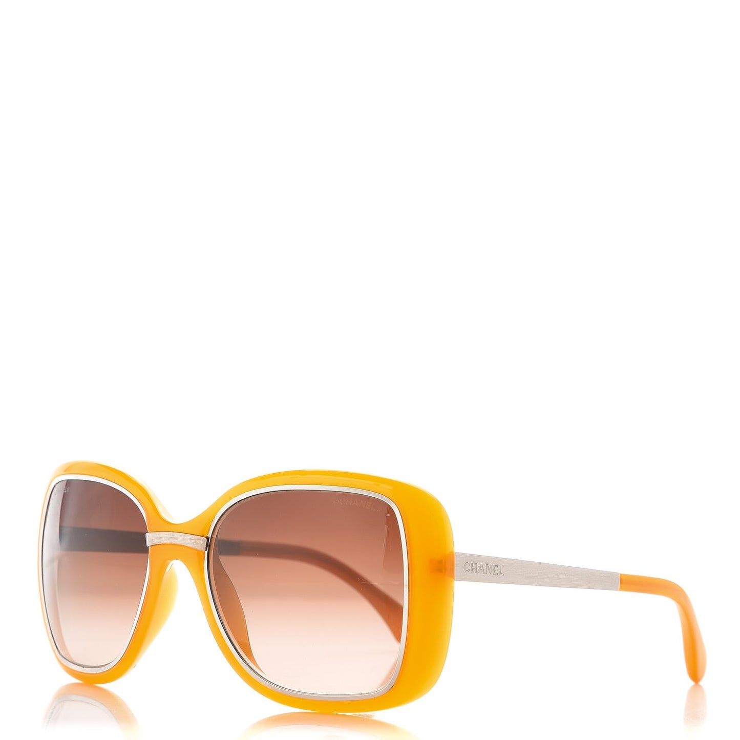 Oversize CC Logo Sunglasses 6044-T Yellow