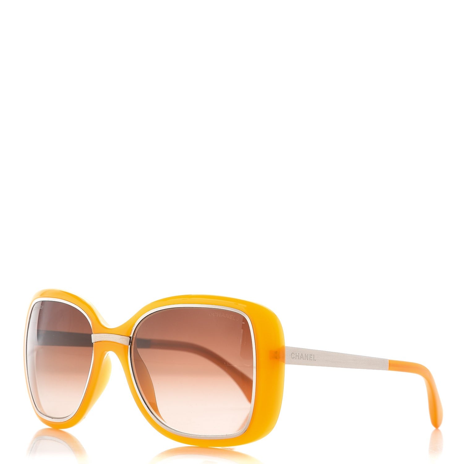 Chanel Oversize CC Logo Sunglasses 6044-T Yellow 1 of 9