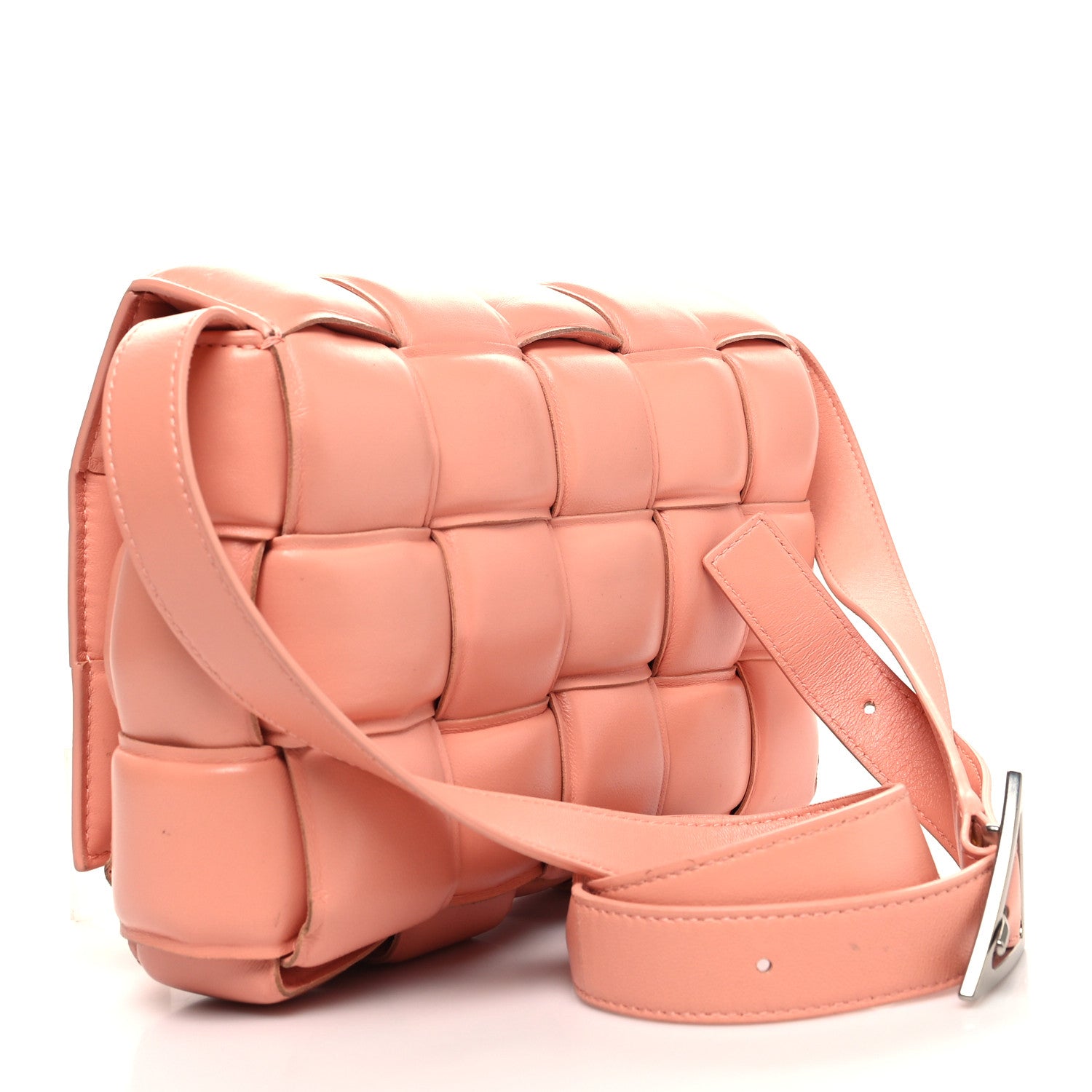 Bottega Veneta Nappa Maxi Intreccio Padded Cassette Crossbody Bag Peachy 2 of 9