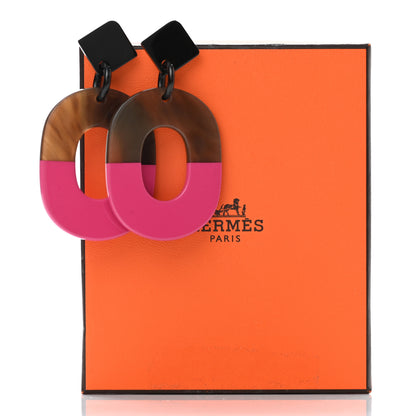 Hermes Buffalo Horn Isthme Earrings Fuchsia 6 of 6