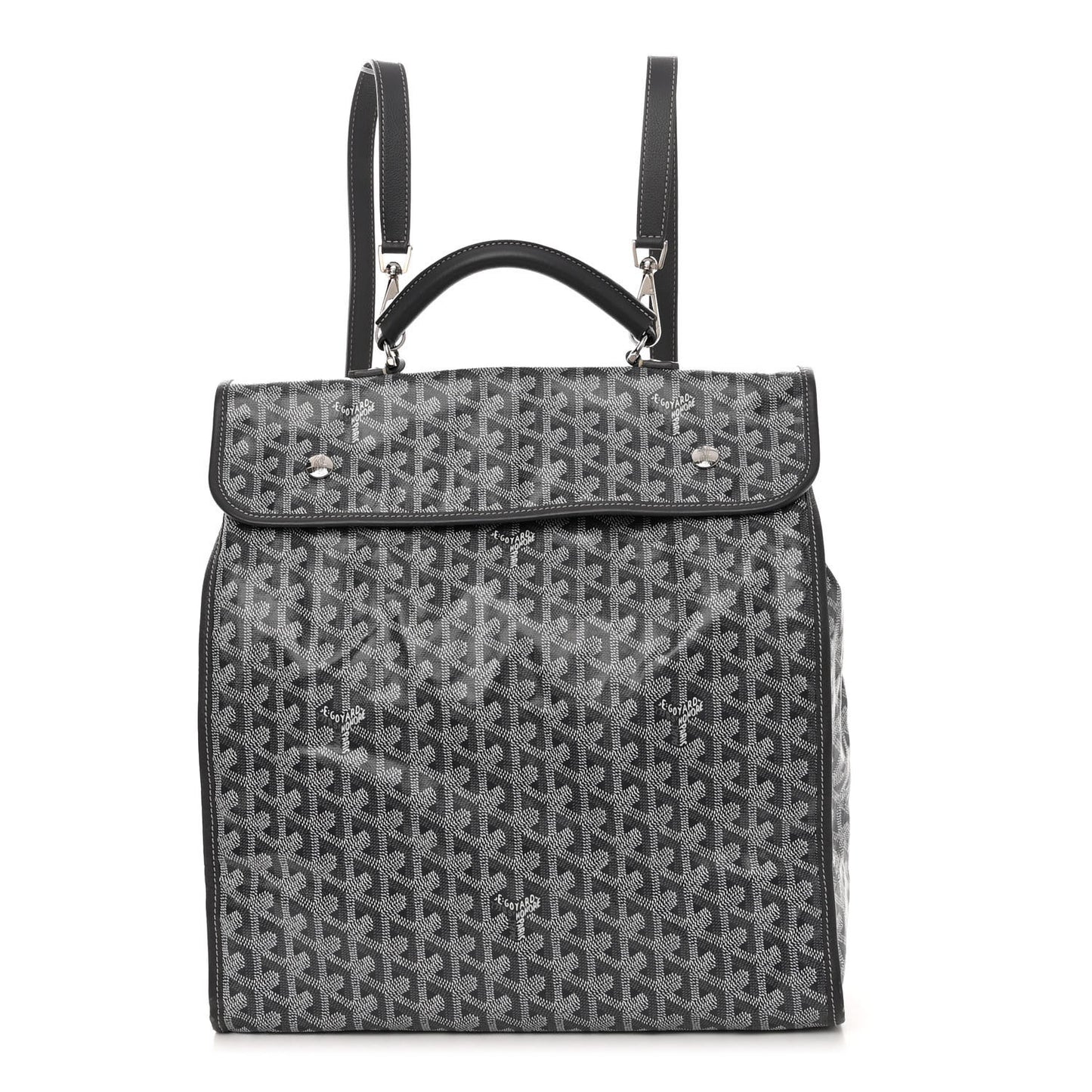 Goyardine Saint Leger Soft Briefcase Backpack Grey