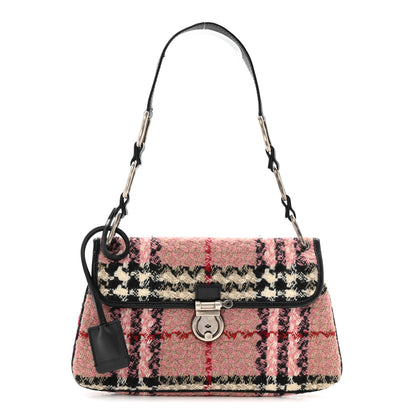 Burberry Tweed Check Shoulder Bag Pink 1 of 15