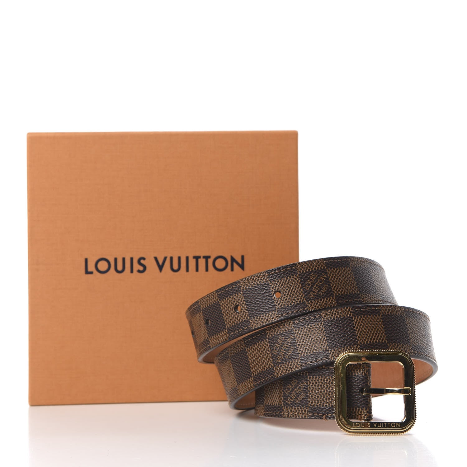 Louis Vuitton Damier Ebene Tresor Belt 80 32 9 of 9