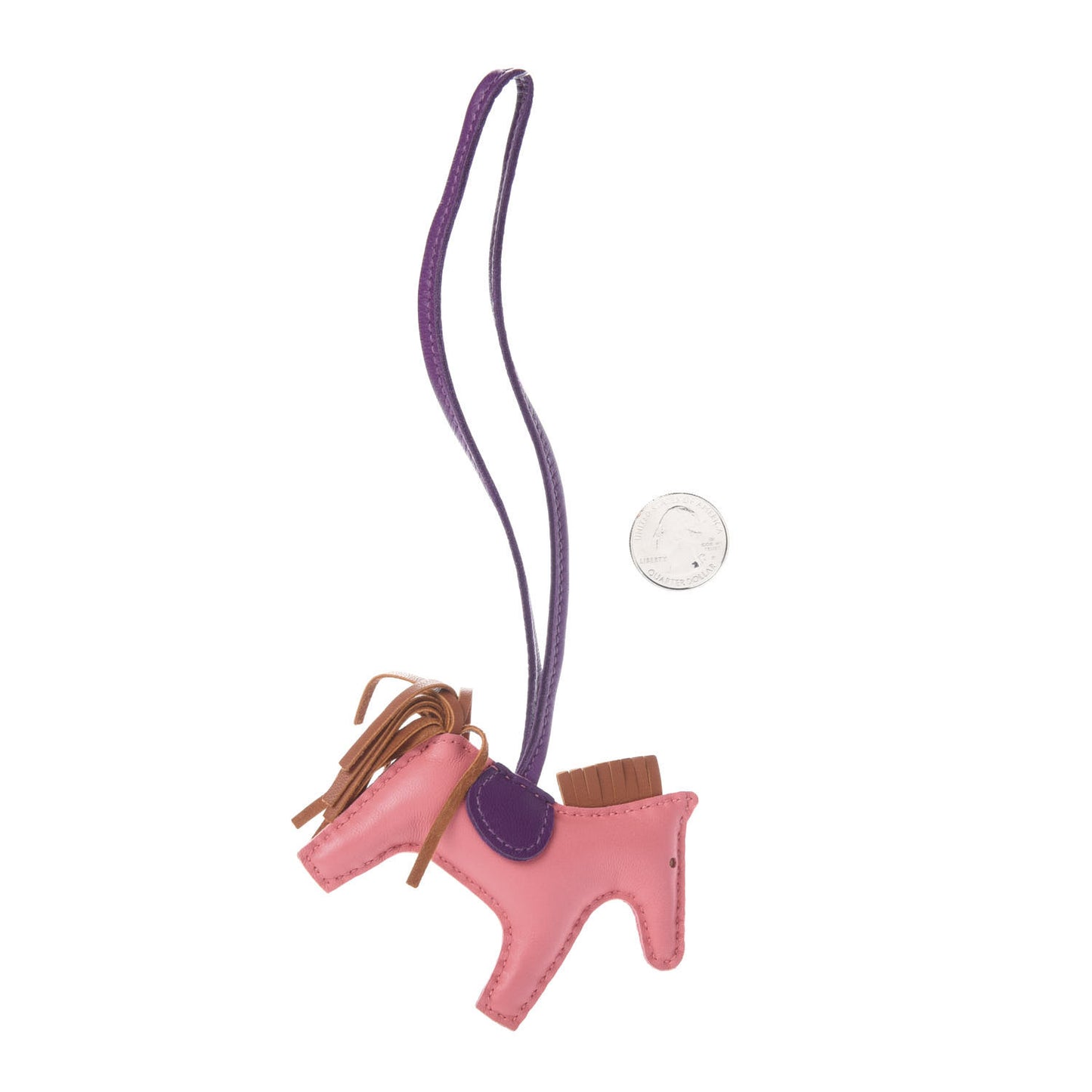 Milo Lambskin Grigri Rodeo Horse Bag Charm PM Rose Azalee Gold Anemone