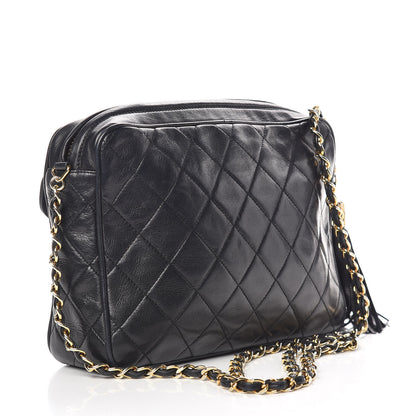 Chanel Lambskin Quilted Tassel Camera Case Black 3 of 10