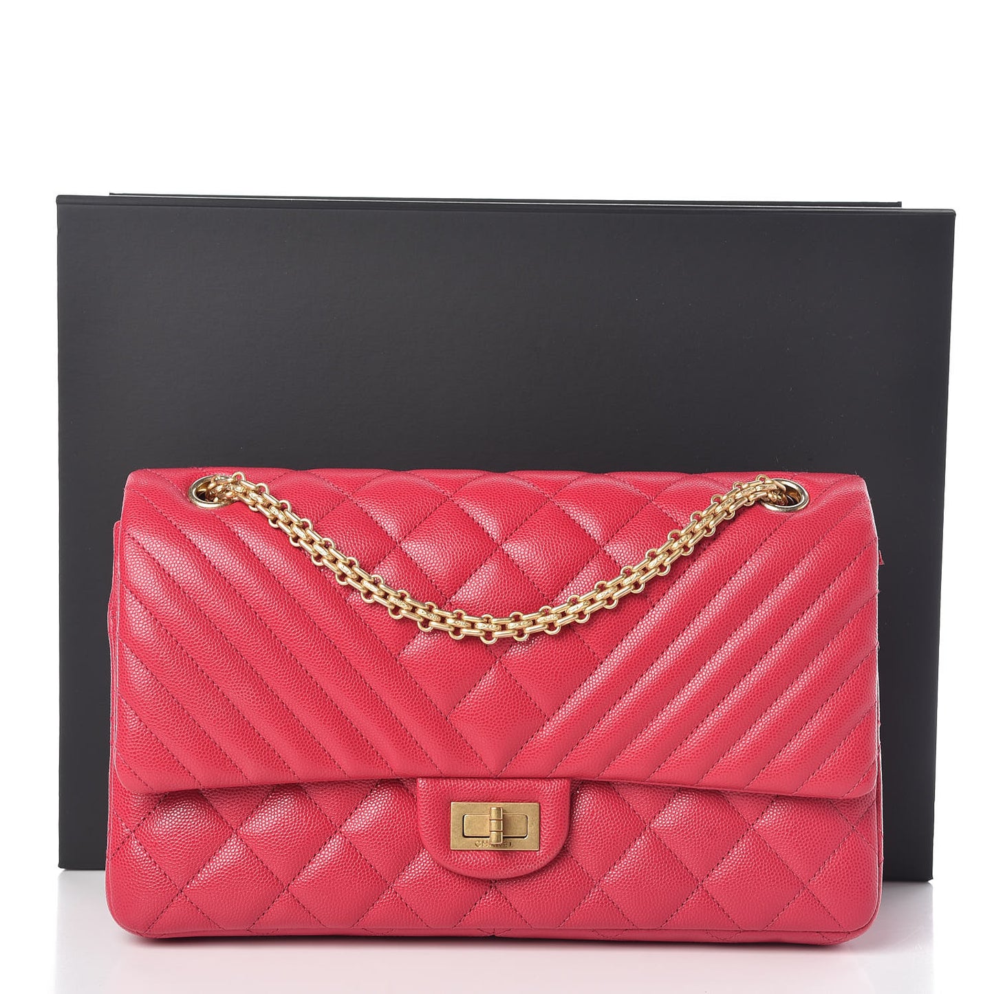 Caviar Chevron Quilted 2.55 Reissue 226 Flap Fuchsia
