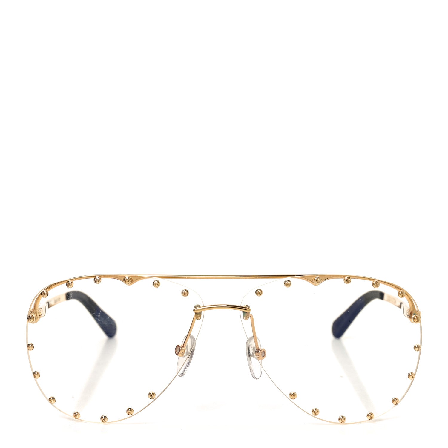 Louis Vuitton Metal The Party Aviator Anti Blue Sunglasses Z0997W Gold 2 of 7