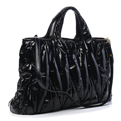Miu Miu Patent Matelasse Shoulder Bag Black 3 of 9