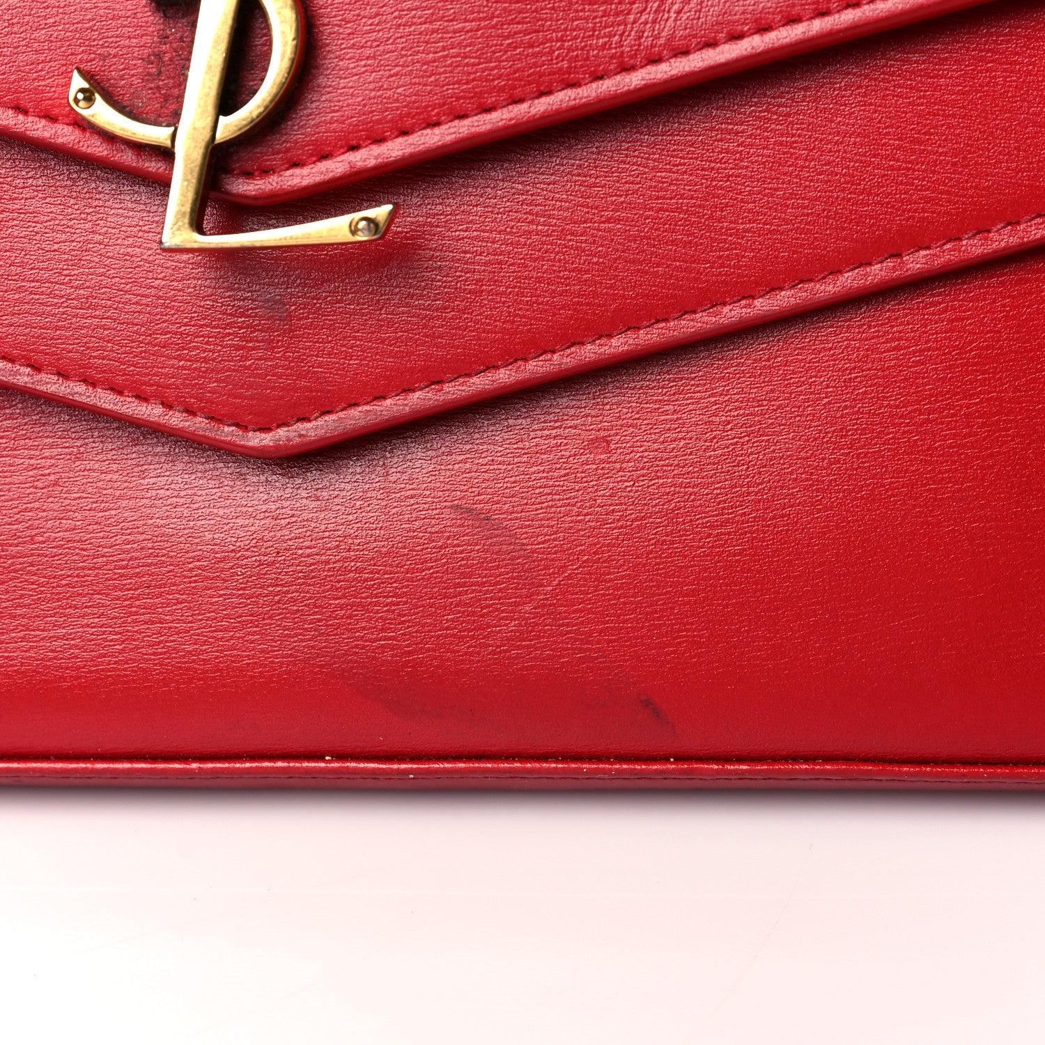 Saint Laurent Smooth Calfskin Monogram Sulpice Chain Wallet Red 14 of 16