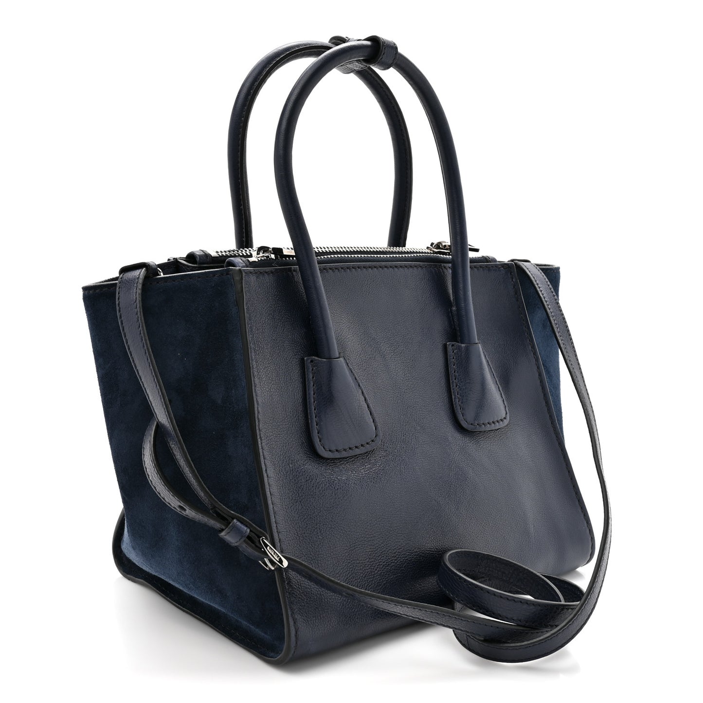 Glace Calf Scamosciato Twin Pocket Tote Baltico