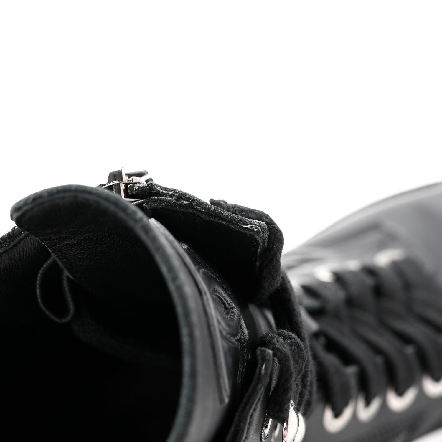 Chanel Calfskin Quilted Lace Up Combat Boots 38 Black 12 of 13