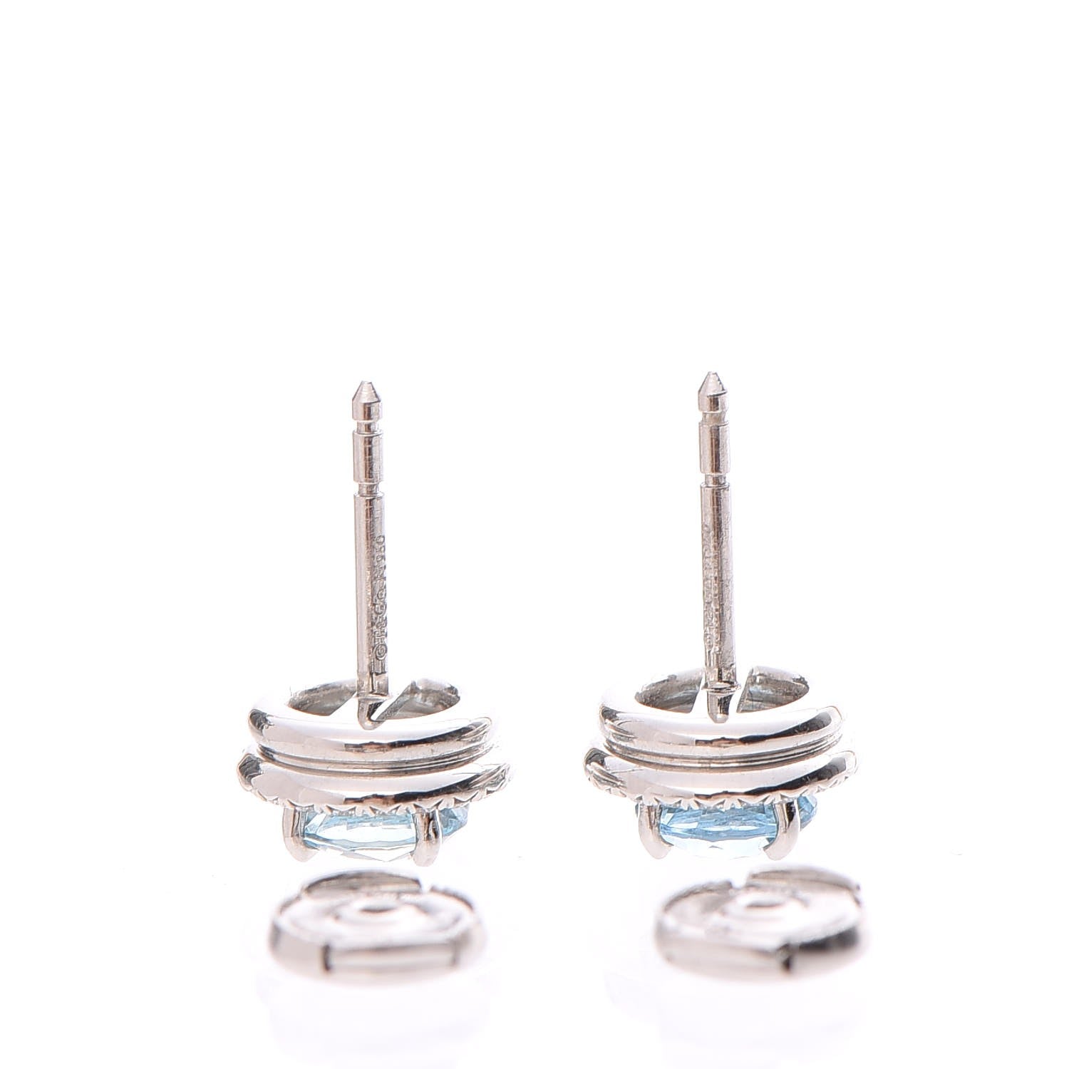 Tiffany Platinum Diamond Aquamarine Soleste Earrings 4 of 9