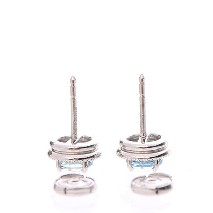 Tiffany Platinum Diamond Aquamarine Soleste Earrings 4 of 9
