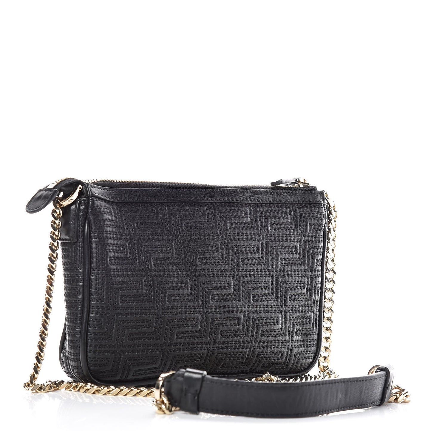 Nappa Quilted Palazzo Chain Crossbody Bag Black