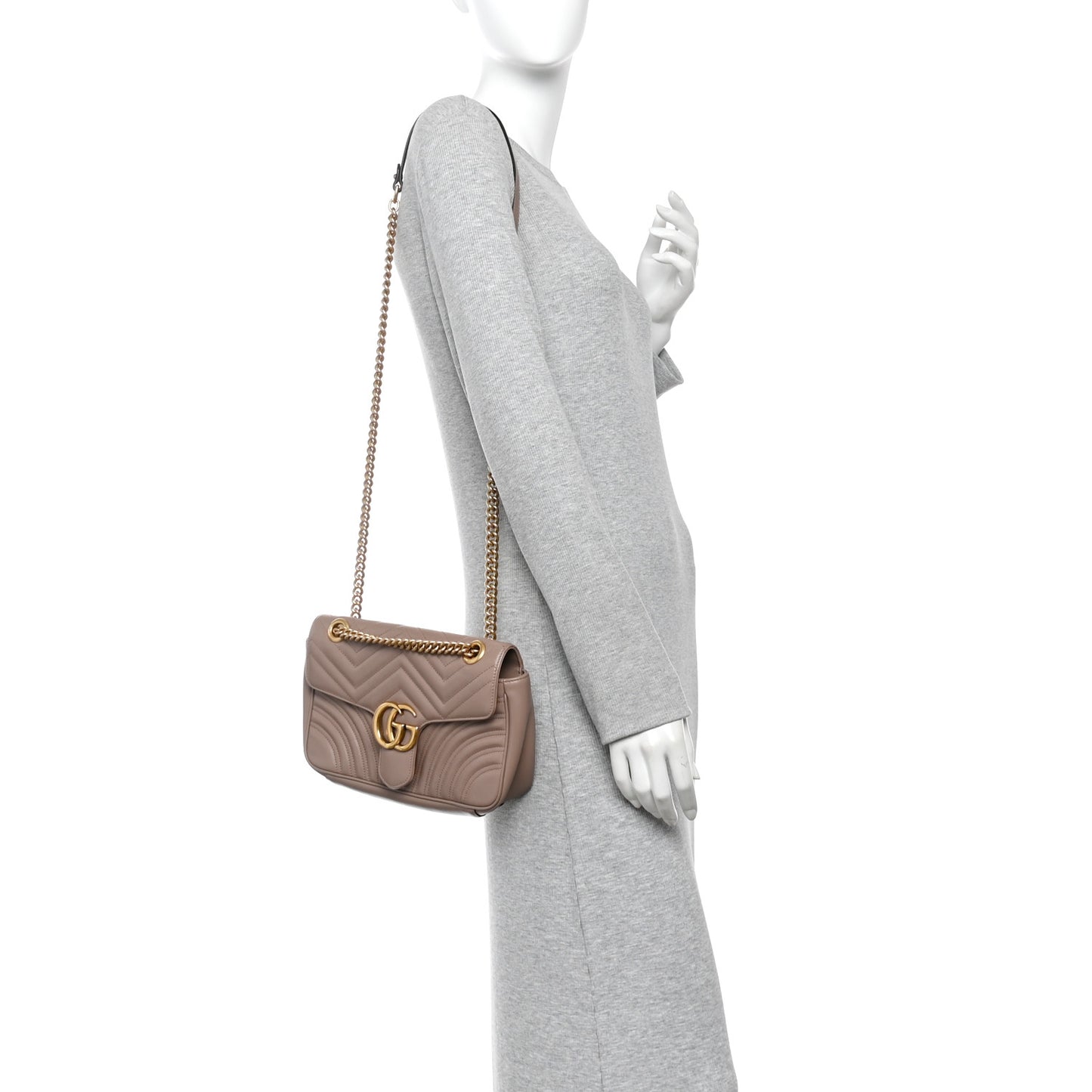 Calfskin Matelasse Small GG Marmont Shoulder Bag Porcelain Rose