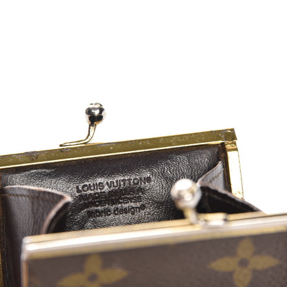 Louis Vuitton Monogram Mini Kiss Lock Coin Purse 6 of 7