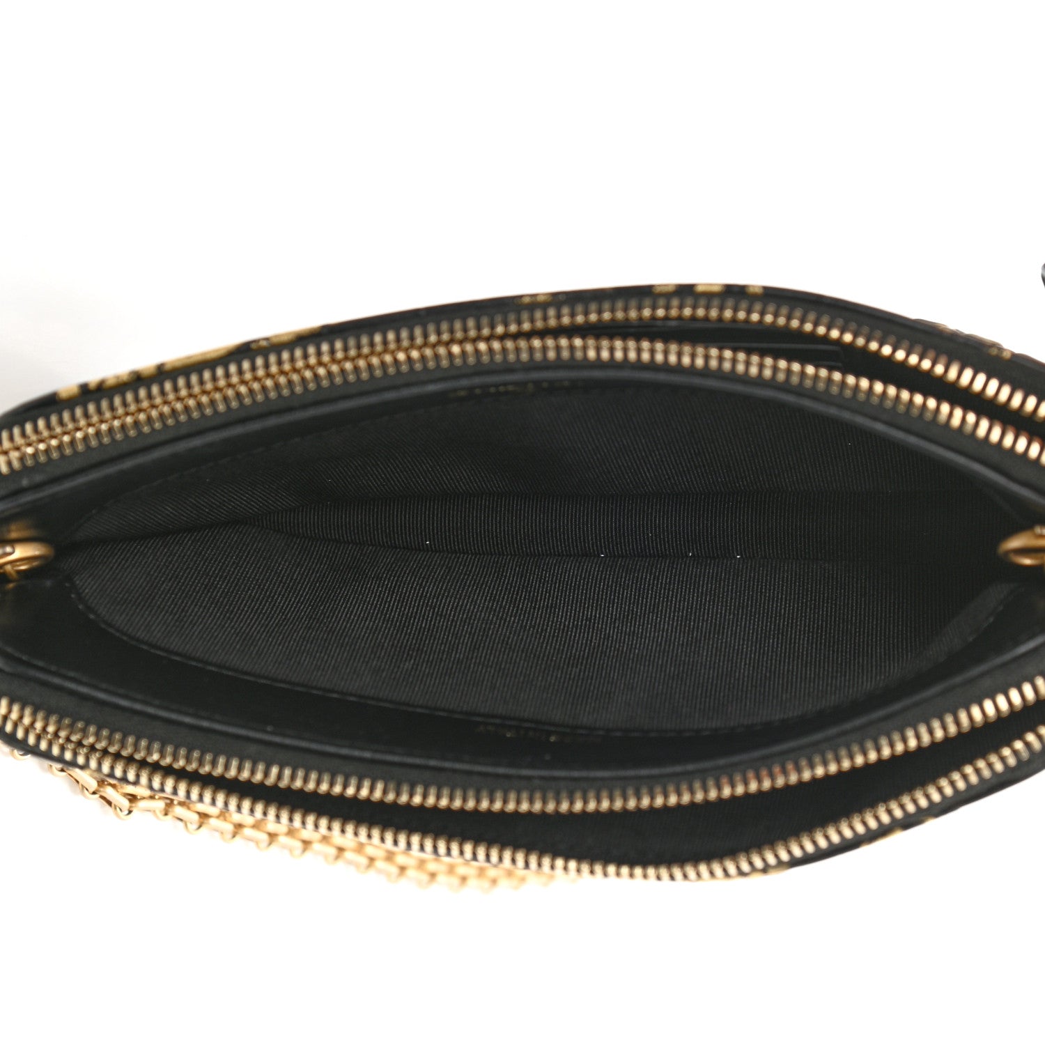 Chanel Calfskin Crocodile Embossed Graffiti 2.55 Cocodile Reissue Clutch With Chain Black Gold 5 of 10