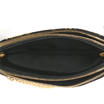 Chanel Calfskin Crocodile Embossed Graffiti 2.55 Cocodile Reissue Clutch With Chain Black Gold 5 of 10