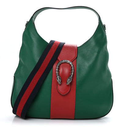 Gucci Calfskin Web Stripe Medium Dionysus Hobo Emerald 1 of 10
