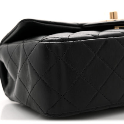 Chanel Lambskin Quilted Mini Rectangular Flap Black 9 of 11