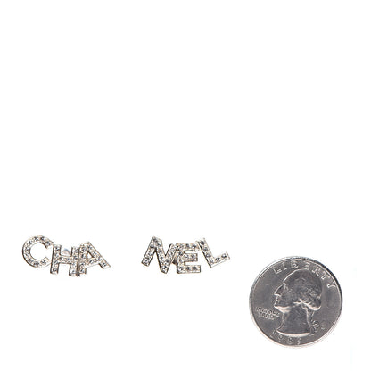 Chanel Crystal Pearl Signature Stud Earrings Gold 2 of 5