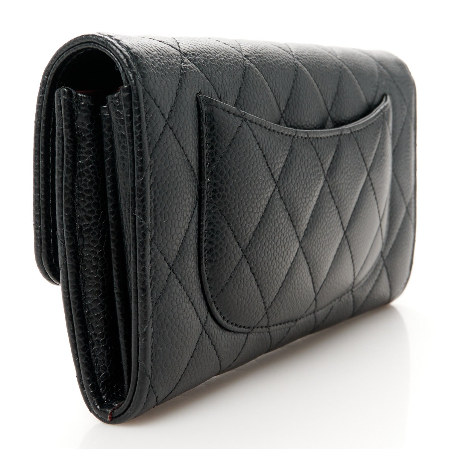 Chanel Caviar Quilted Large Gusset Flap Wallet Black 3 of 10