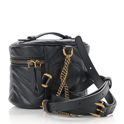 Gucci Calfskin Matelasse Mini GG Marmont Round Backpack Black 3 of 16