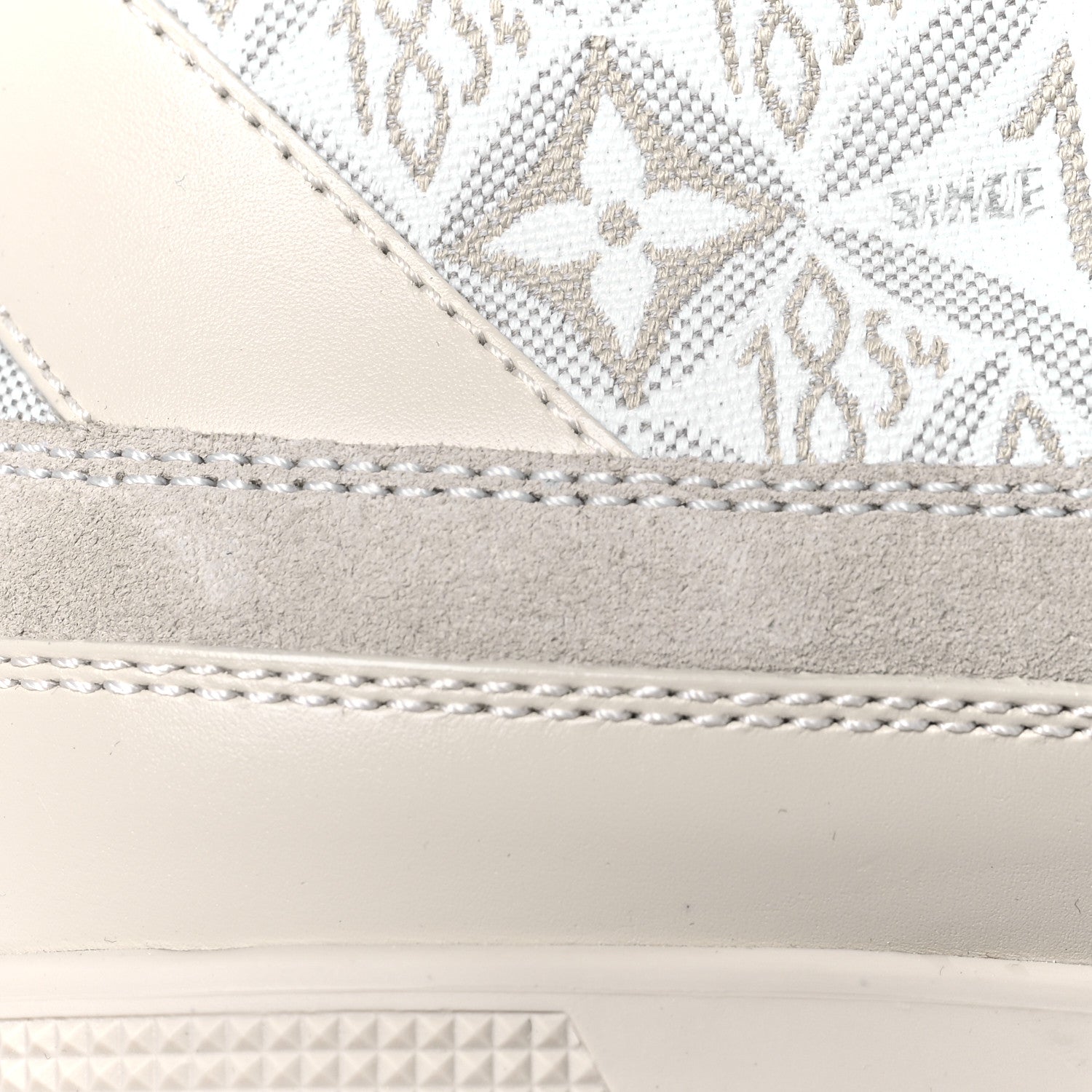 Louis Vuitton Suede Calfskin Jacquard Since 1854 Laureate Platform Desert Boots 36.5 Beige 8 of 9