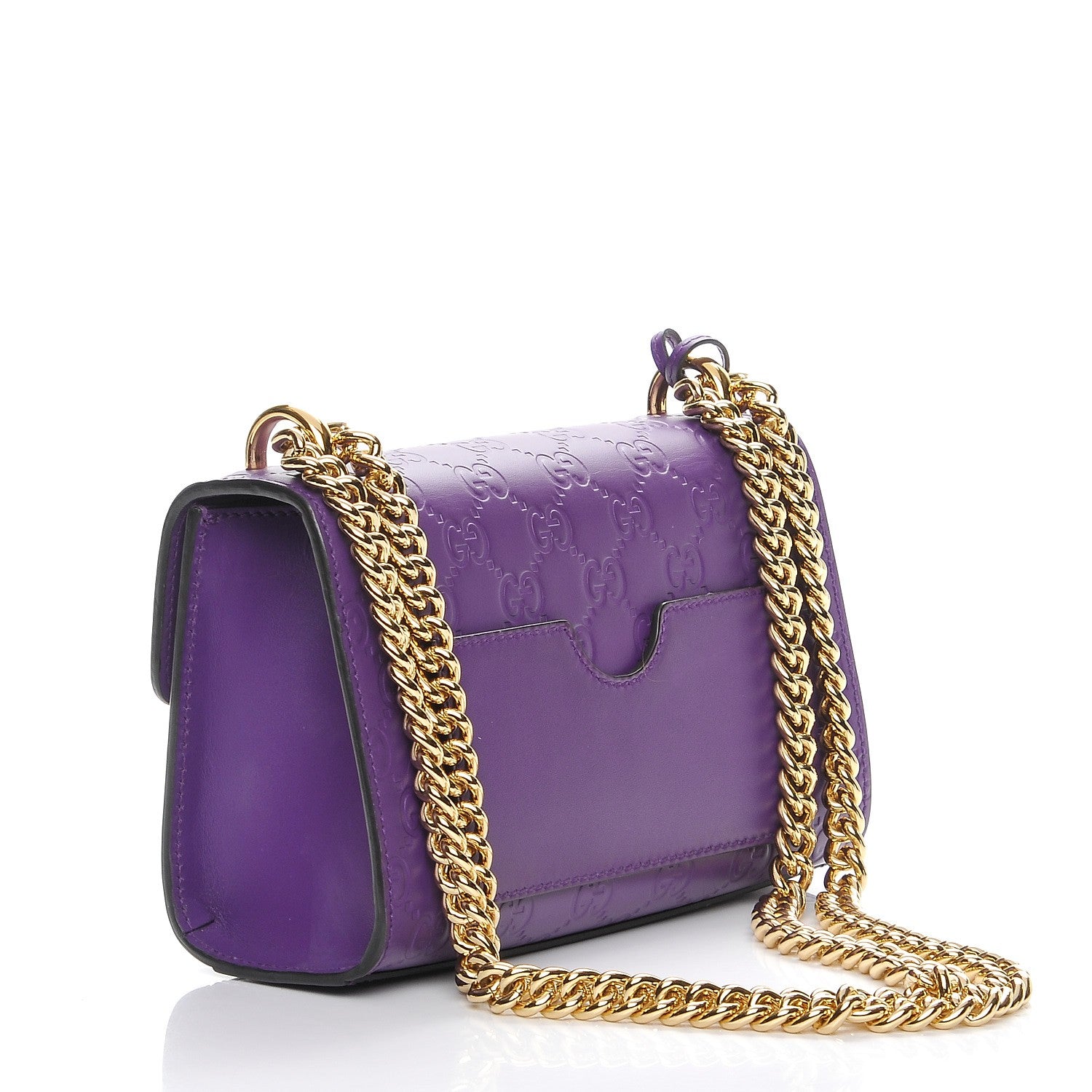 Gucci Guccissima Small Padlock Shoulder Bag Purple 3 of 8