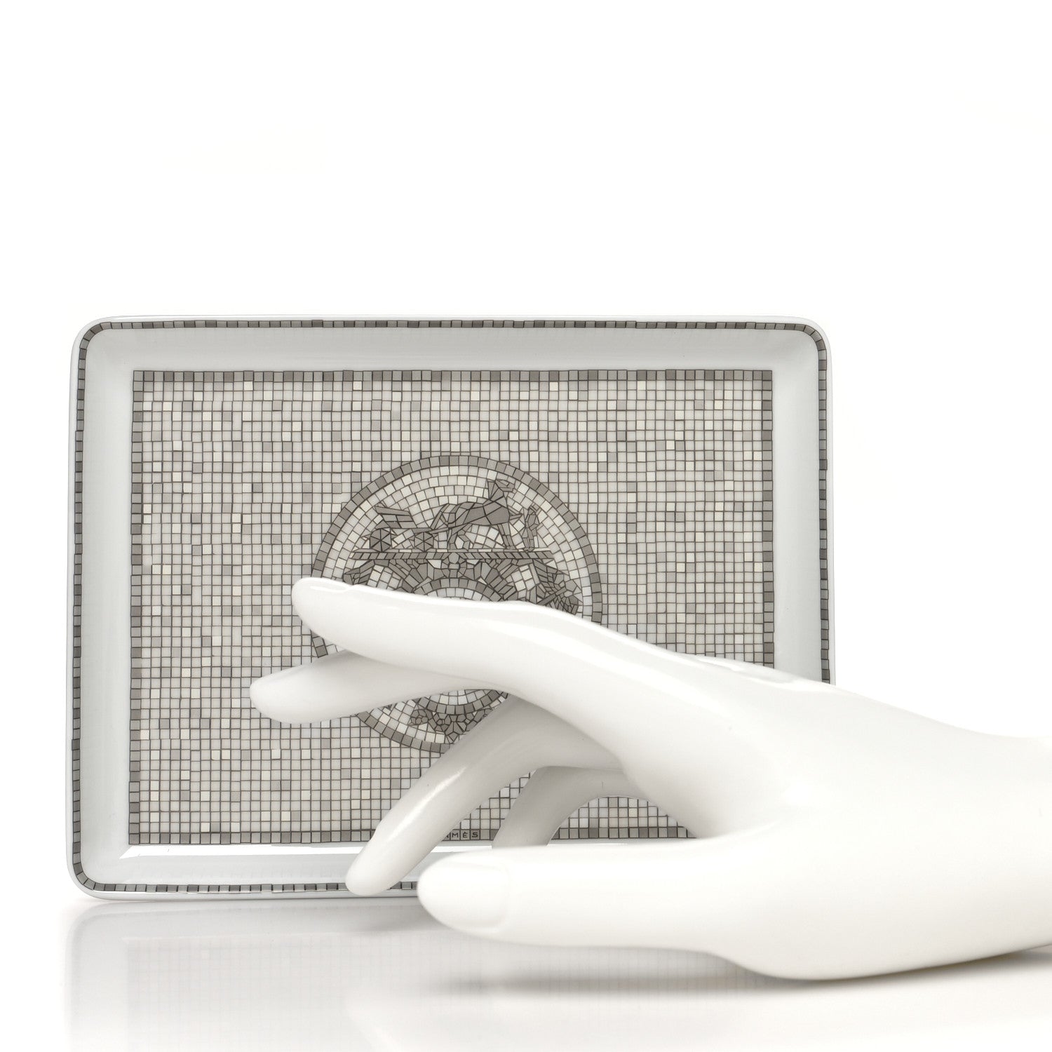 Hermes Porcelain Mosaique au 24 Platine Sushi Plate 2 of 8