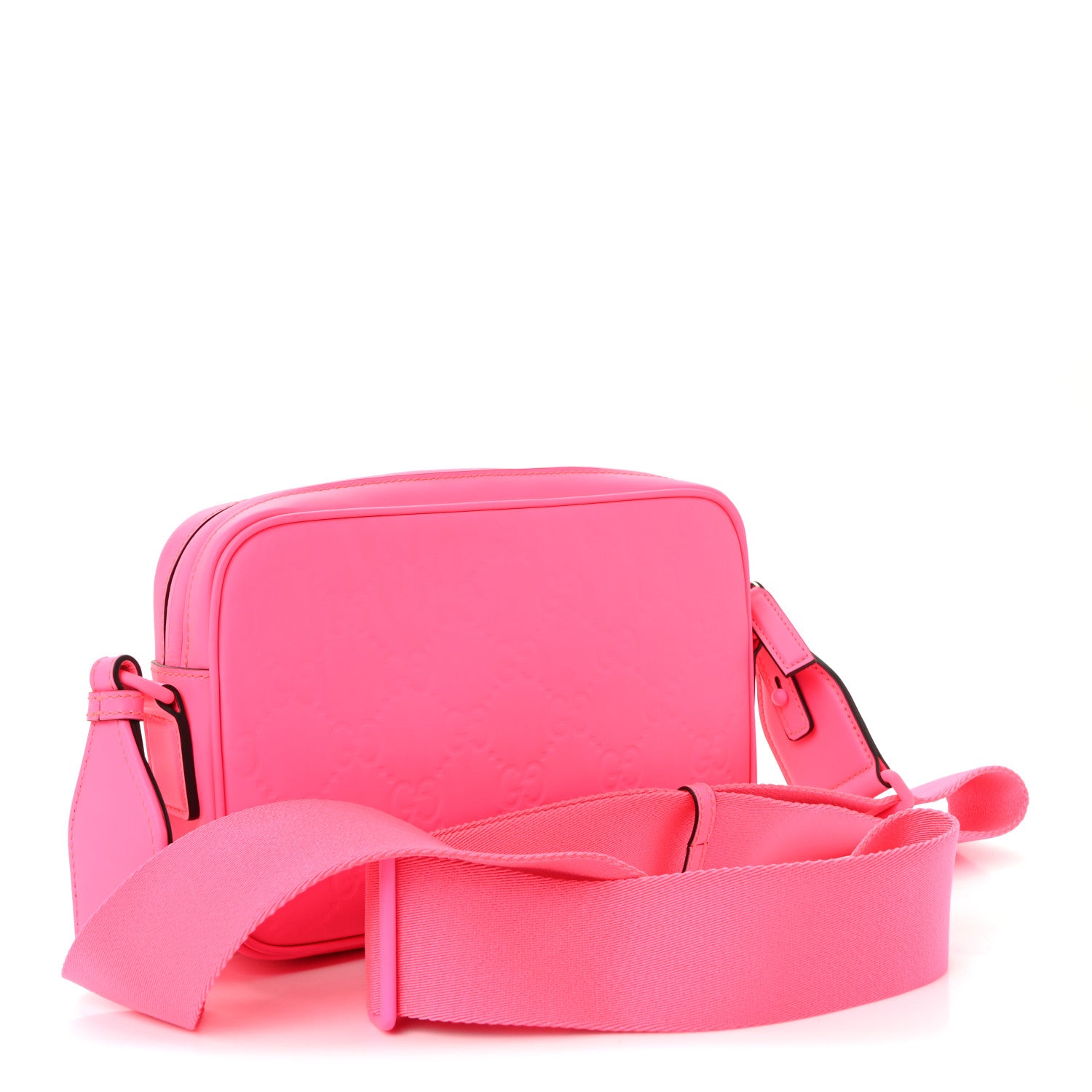Gucci Rubber Effect Monogram GG Crossbody Bag Fluorescent Fuxia 3 of 10