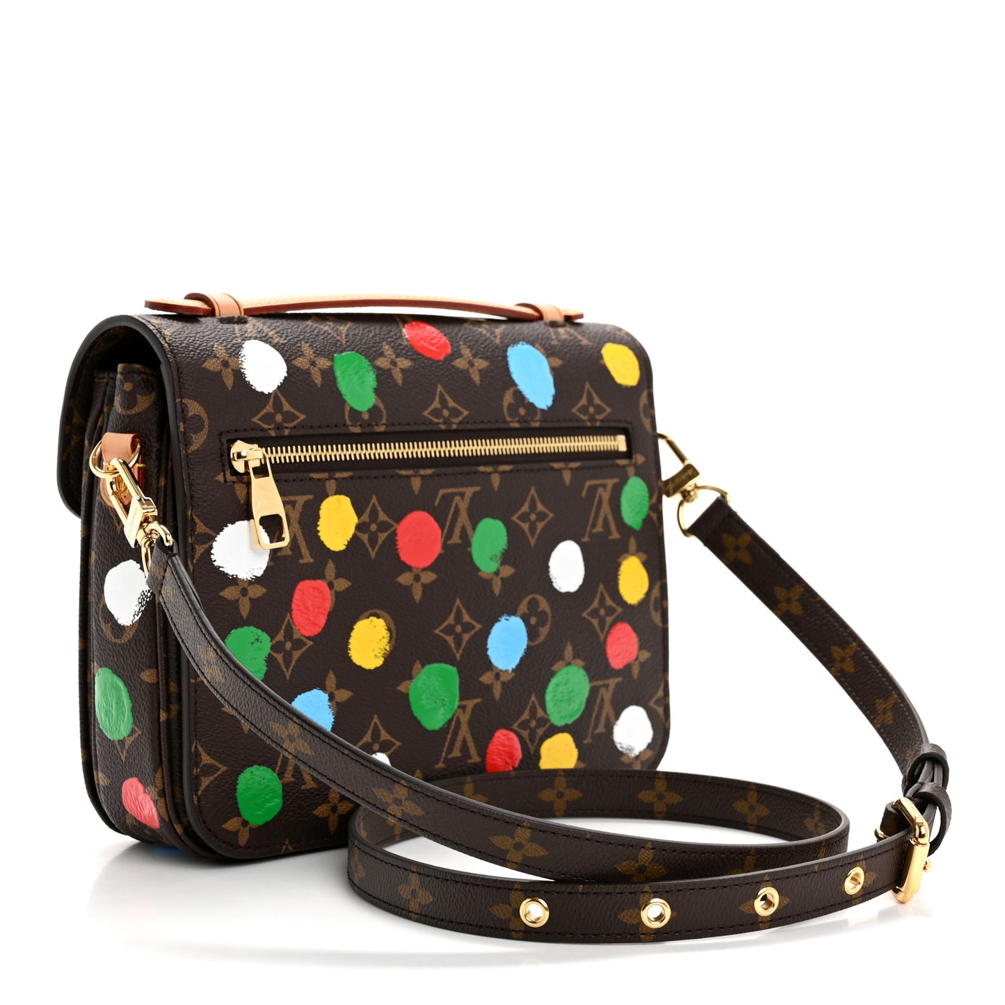 LV x YK Monogram Painted Dots Pochette Metis