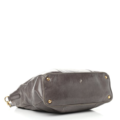 Prada Vitello Shine Top Handle Bag Fumo 3 of 25
