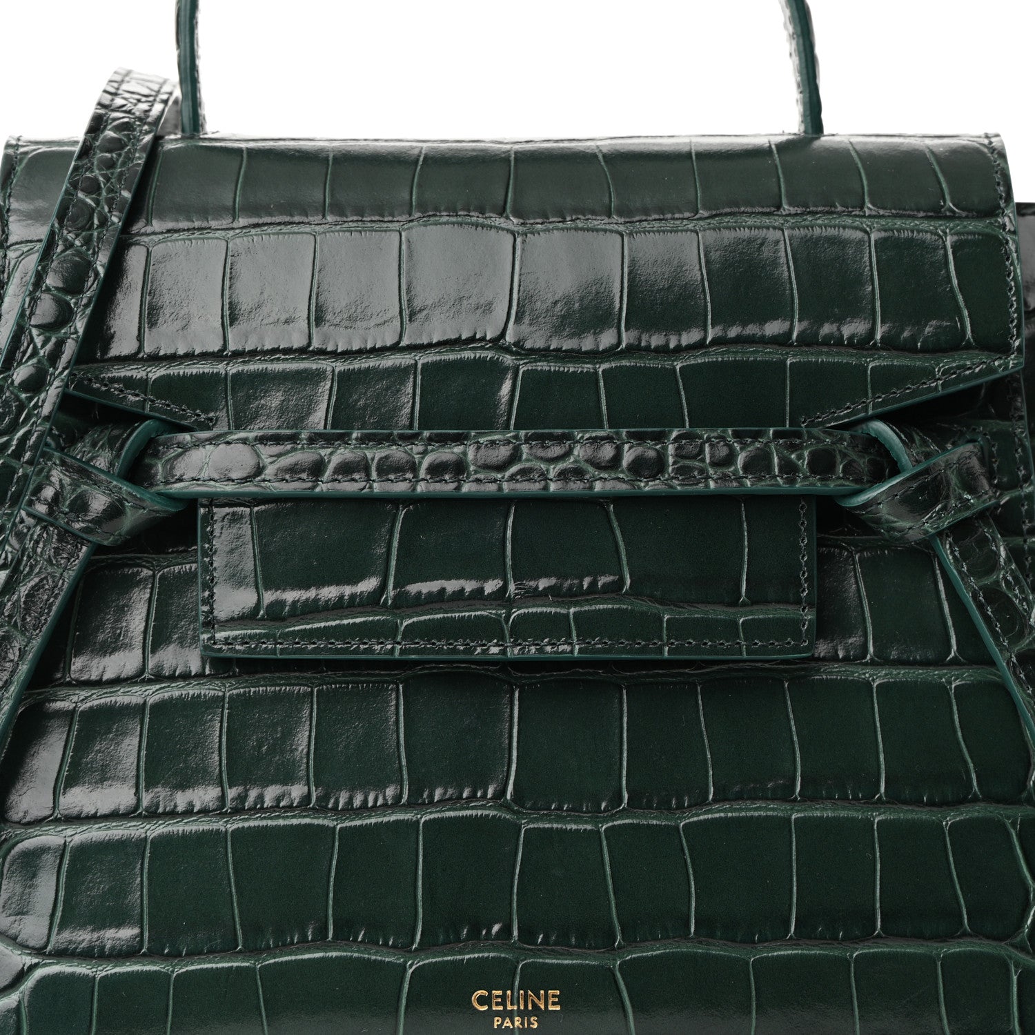 Celine Calfskin Crocodile Embossed Nano Belt Bag Amazone 8 of 10