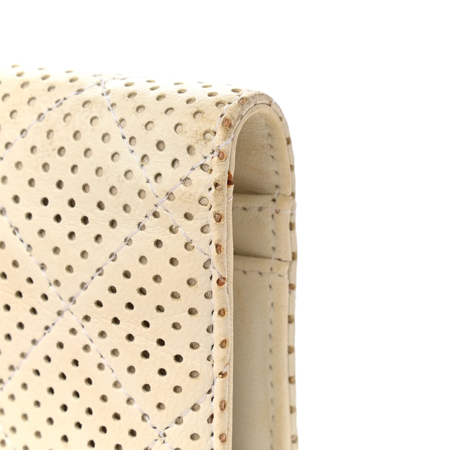 Chanel Lambskin Perforated Yen Wallet White 11 of 13