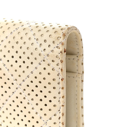 Chanel Lambskin Perforated Yen Wallet White 11 of 13