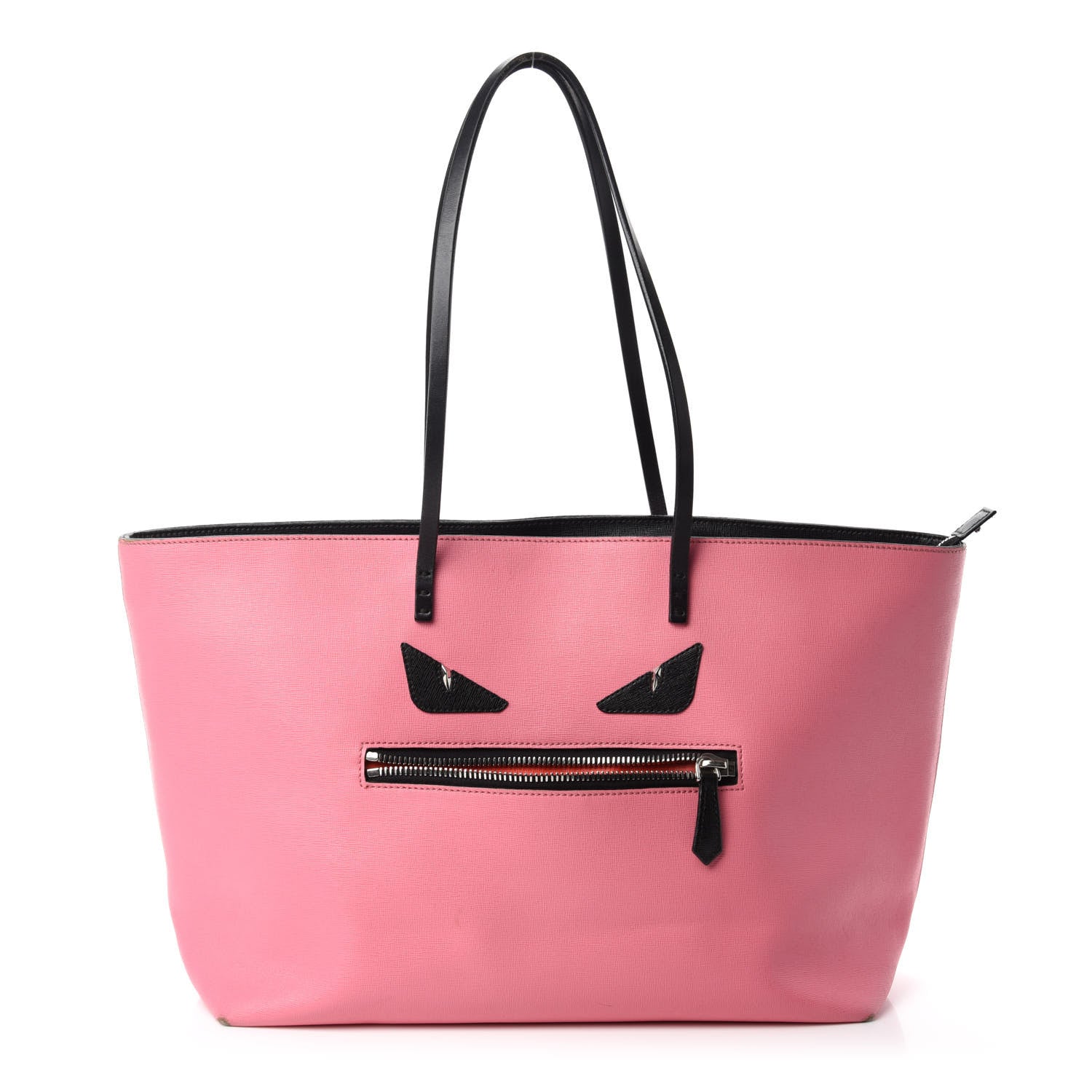 Fendi Vitello Elite Cuoio Monster Buggies Medium Roll Tote Lollypop Black 1 of 19