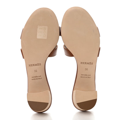 Hermes Calfskin Oasis Sandals 36 Gold 5 of 9