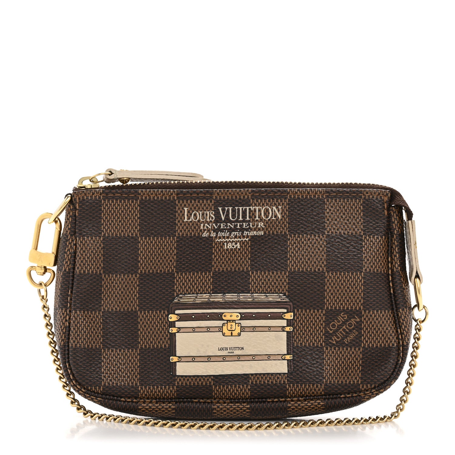 Louis Vuitton Damier Ebene Trunks and Locks Mini Pochette Accessories 1 of 9